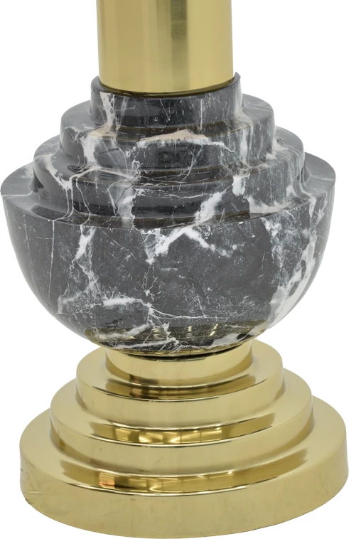 Tavolinë anësore Cogent Inart metalike, ngjyrë zezë-ari, D46x50cm