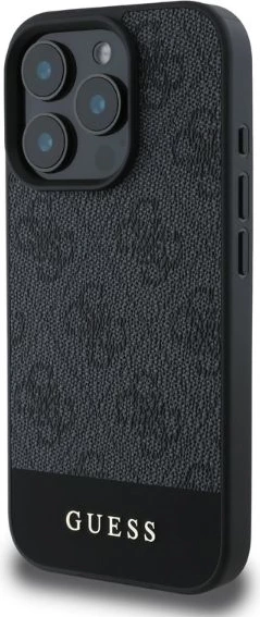 Mbështjellës Guess 4G Bottom Stripe për iPhone 16 Pro, Gri