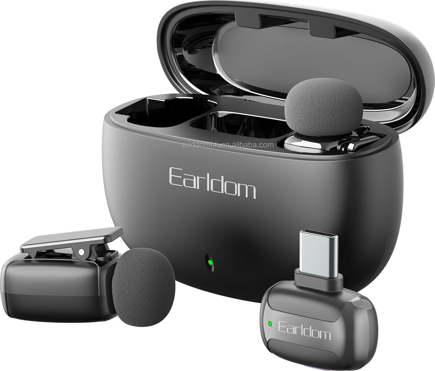 Set Mikrofonash Wireless me Kuti Karikimi për Regjistrim – Earldom ET-MC10