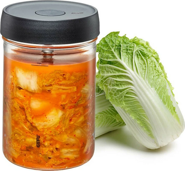 Kavanoz fermentimi Gefu NATIVO 1.0 L, me kapak të zi