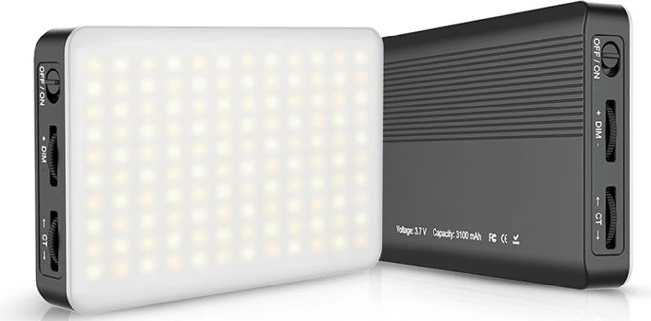 Dritë LED portabile RealPower VL-1, 3100mAh, 8W, 120 LED, e zezë/e bardhë