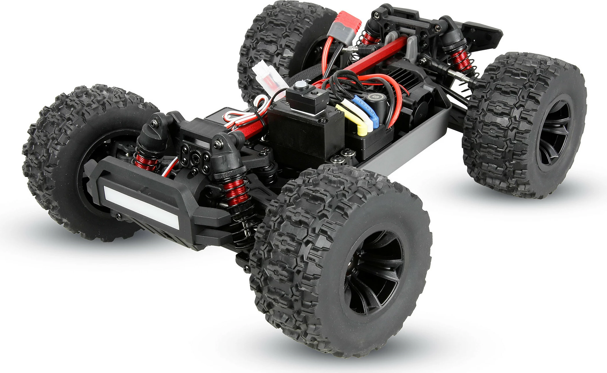 Monster truck RC AMEWI Hyper Go MTX14, brushless 4WD, 1:14 RTR, blu/bardhë/verdhe