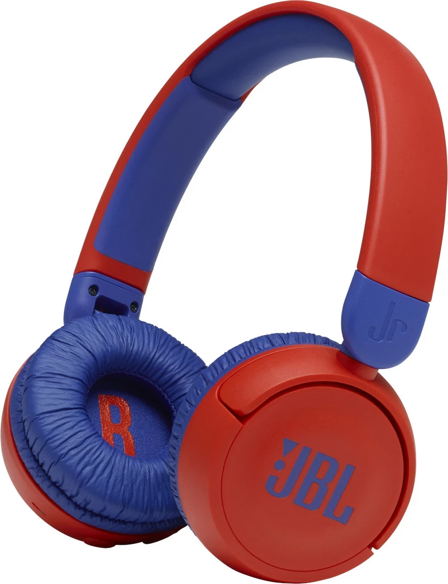 Kufje JBL JR310 BT Bluetooth, 30 orë bateri, limit 85 dB, për fëmijë, të kuqe, me sticker set