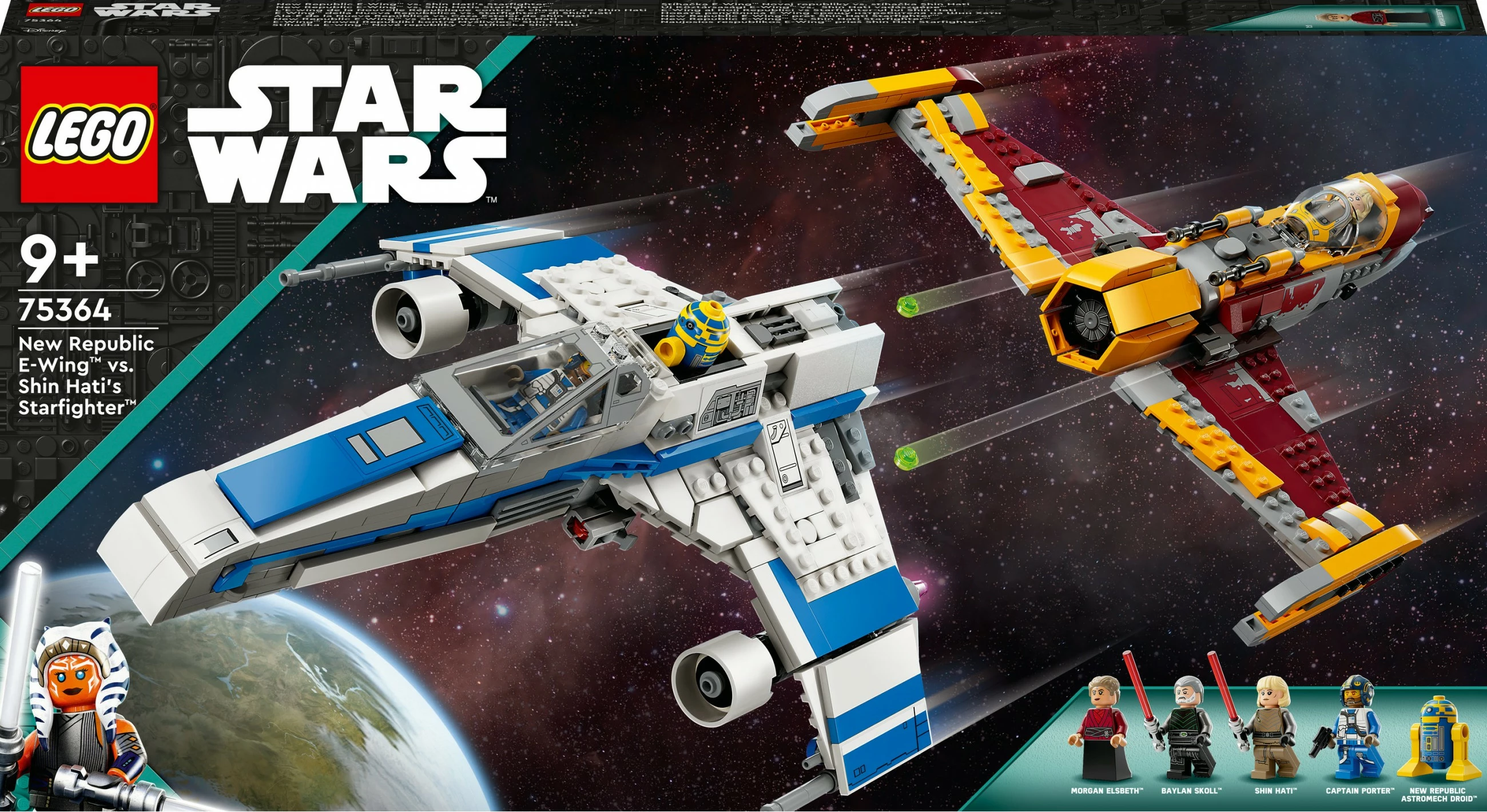 Set ndërtimi LEGO Star Wars New Republic E-Wing vs Shin Hati’s Starfighter 1056 pjesë, shumëngjyrësh