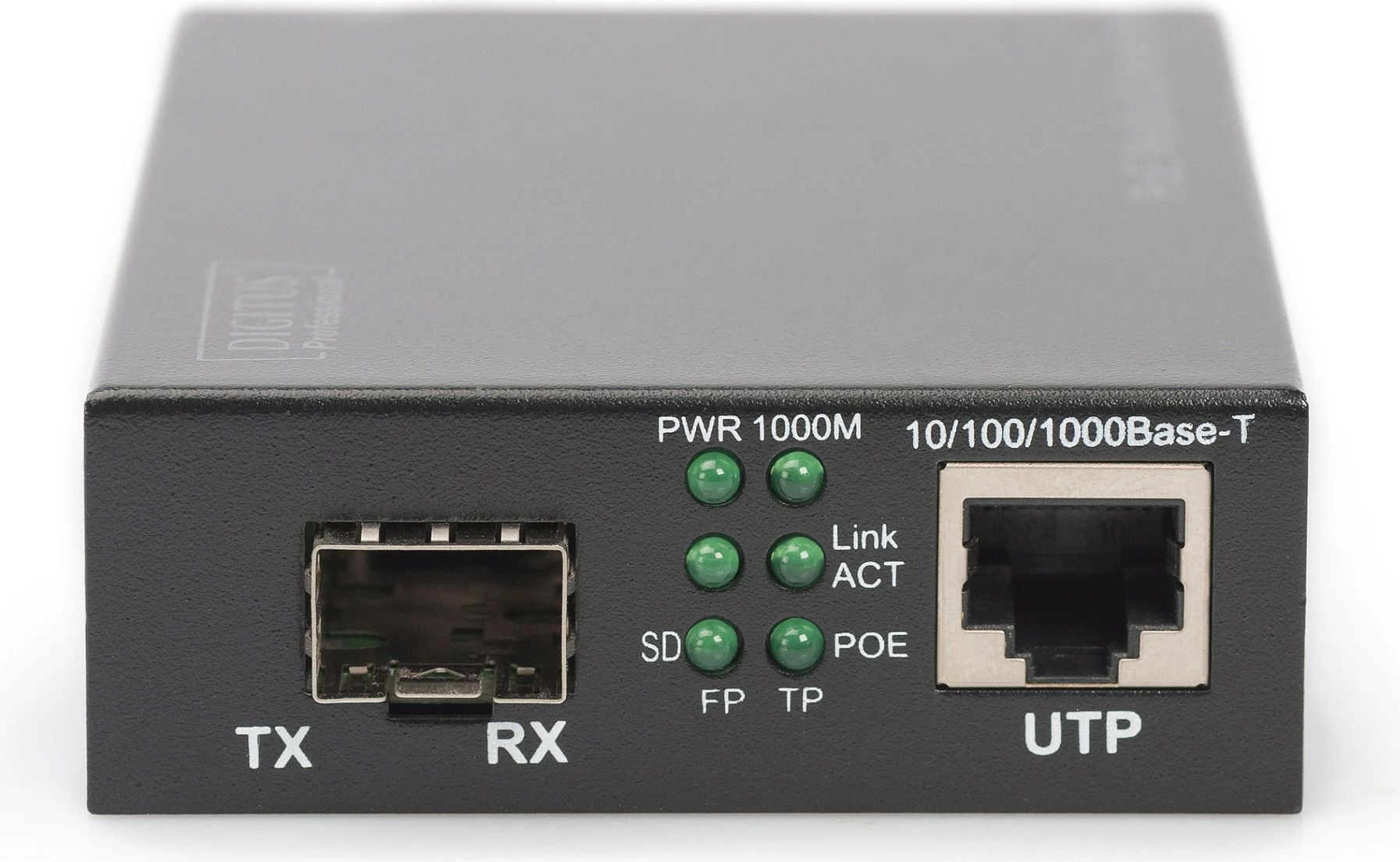 Media konvertues Digitus Gigabit PoE, RJ45/SFP, 10/100/1000 Mbps, i zi