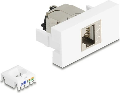 Modul rrjeti DeLOCK Easy 45 RJ45 Cat.6A STP me LSA, bardhë/argjend