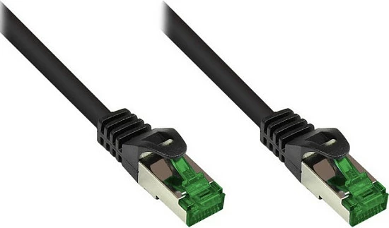 Kabllo rrjeti GoodConnections Cat6A Outdoor HF 40m, RJ45, 10Gbps, e zezë