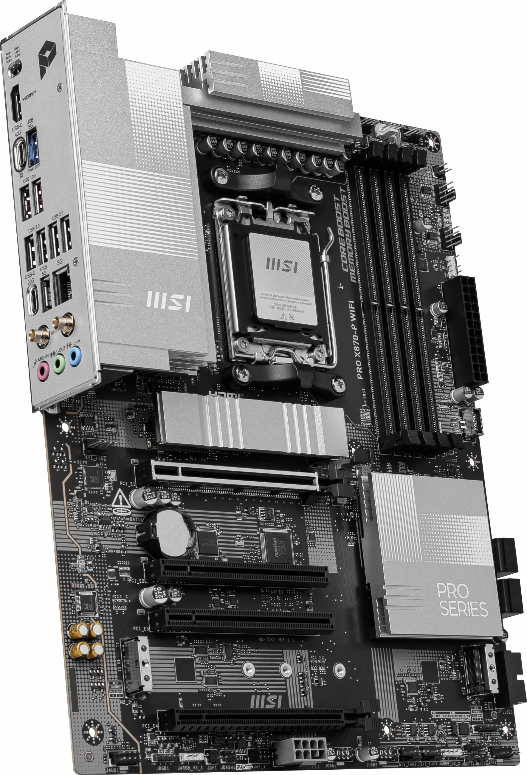 Pllakë amë MSI PRO X870-P WIFI, AMD, Socket AM5, DDR5, 256 GB
