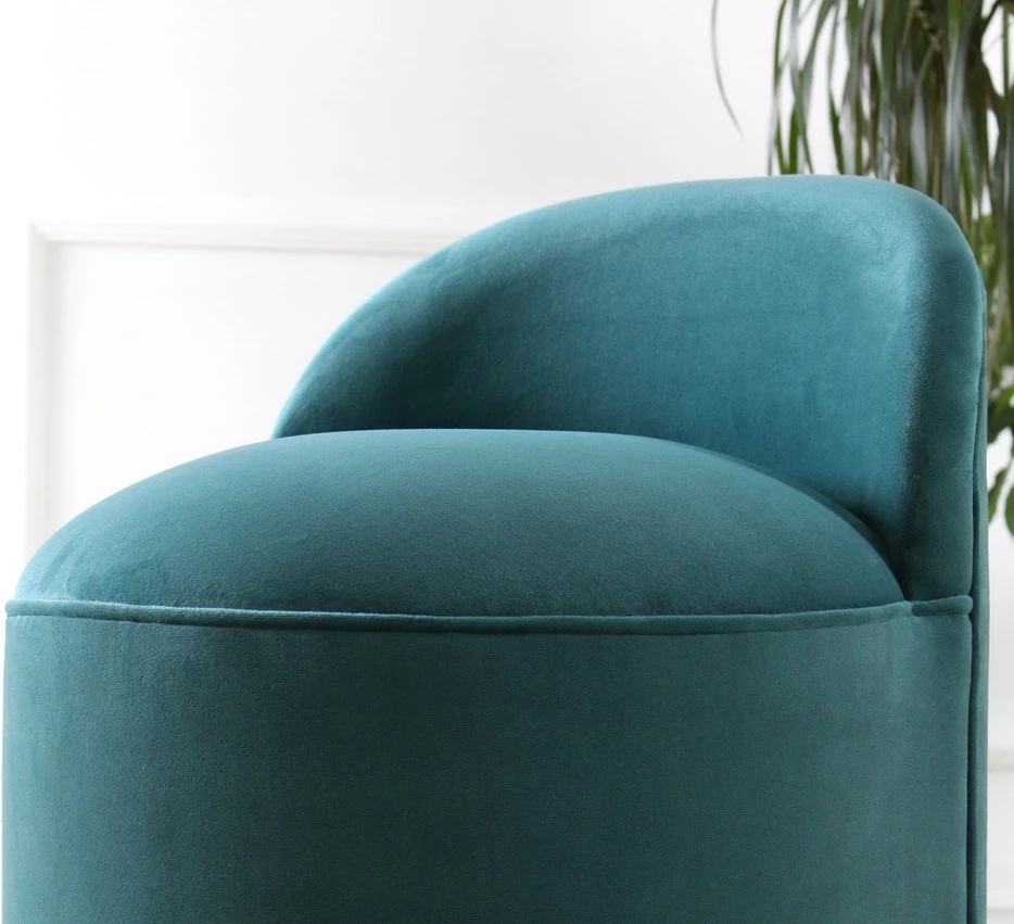 Puf Atelier del Sofa, kadife, ngjyrë jeshile petrol, Dover