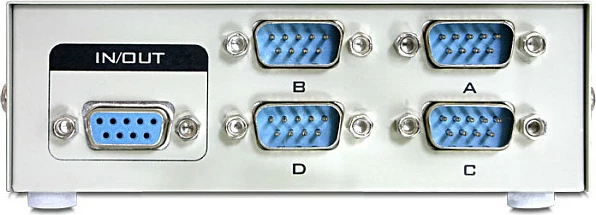 Switch RS-232 DeLOCK 87589, 4-port, manual, pa rrymë, gri