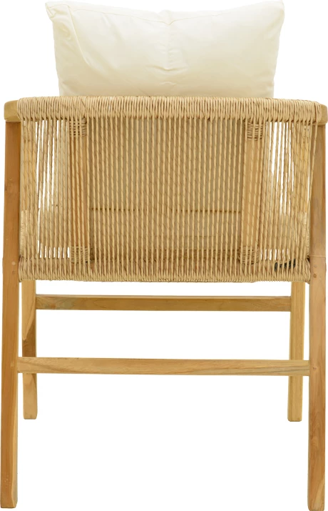 Karrige Cuerda, dru teak, litar pe, ngjyrë natyrale, 55x60x80cm