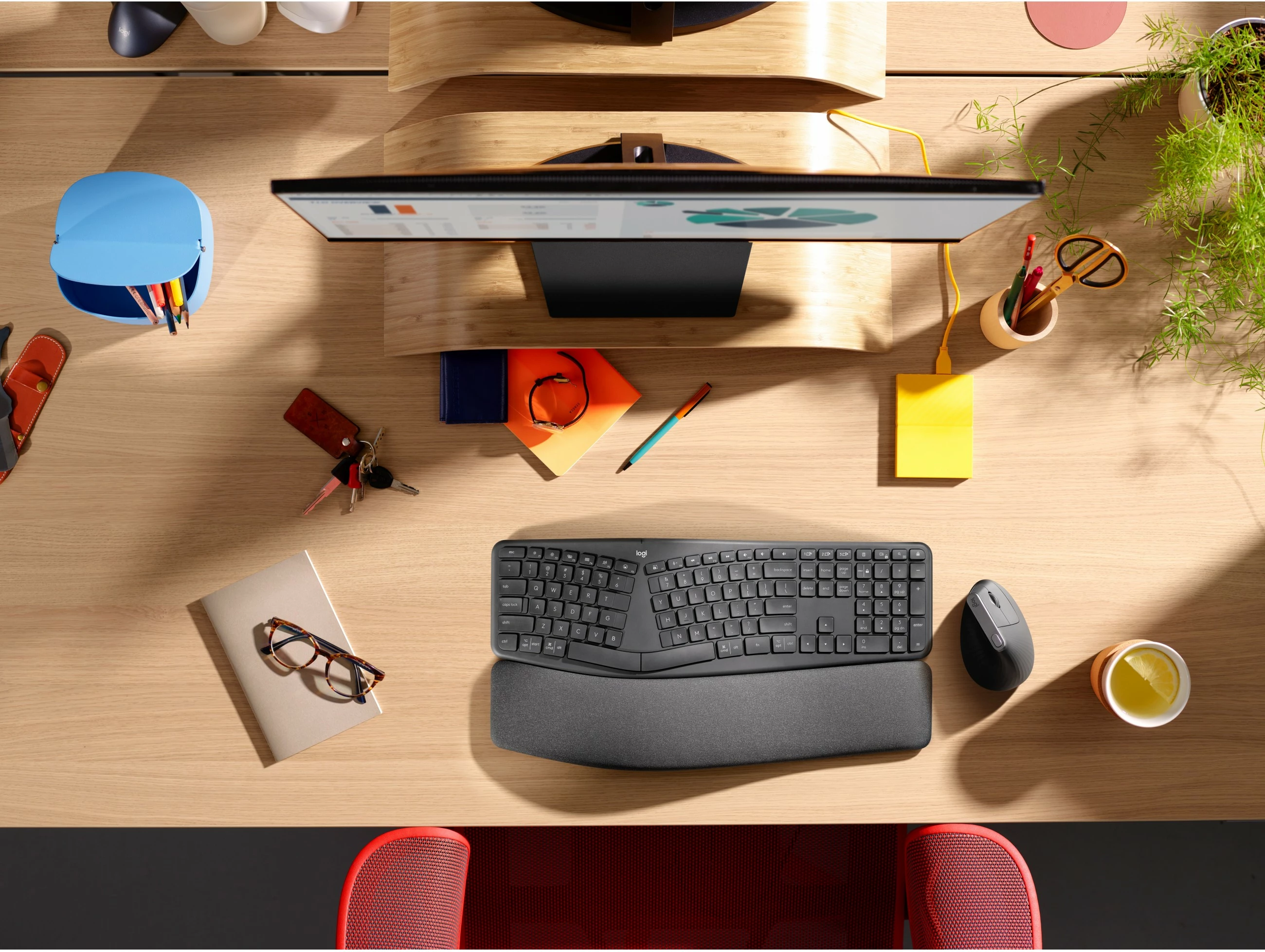 Tastierë Logitech ERGO K860, Full-size, Wireless, Bluetooth, Grafit