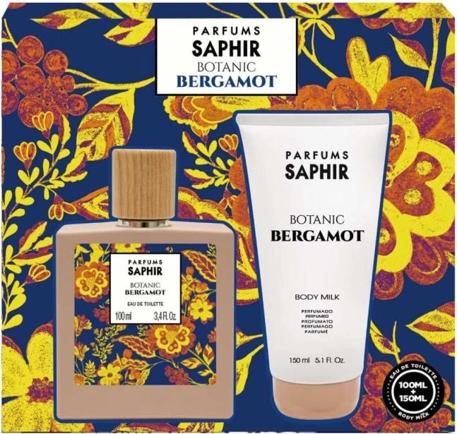 Set Eau de Toilette dhe locion trupi Saphir Botanic Bergamot për femra, 100ml + 150ml