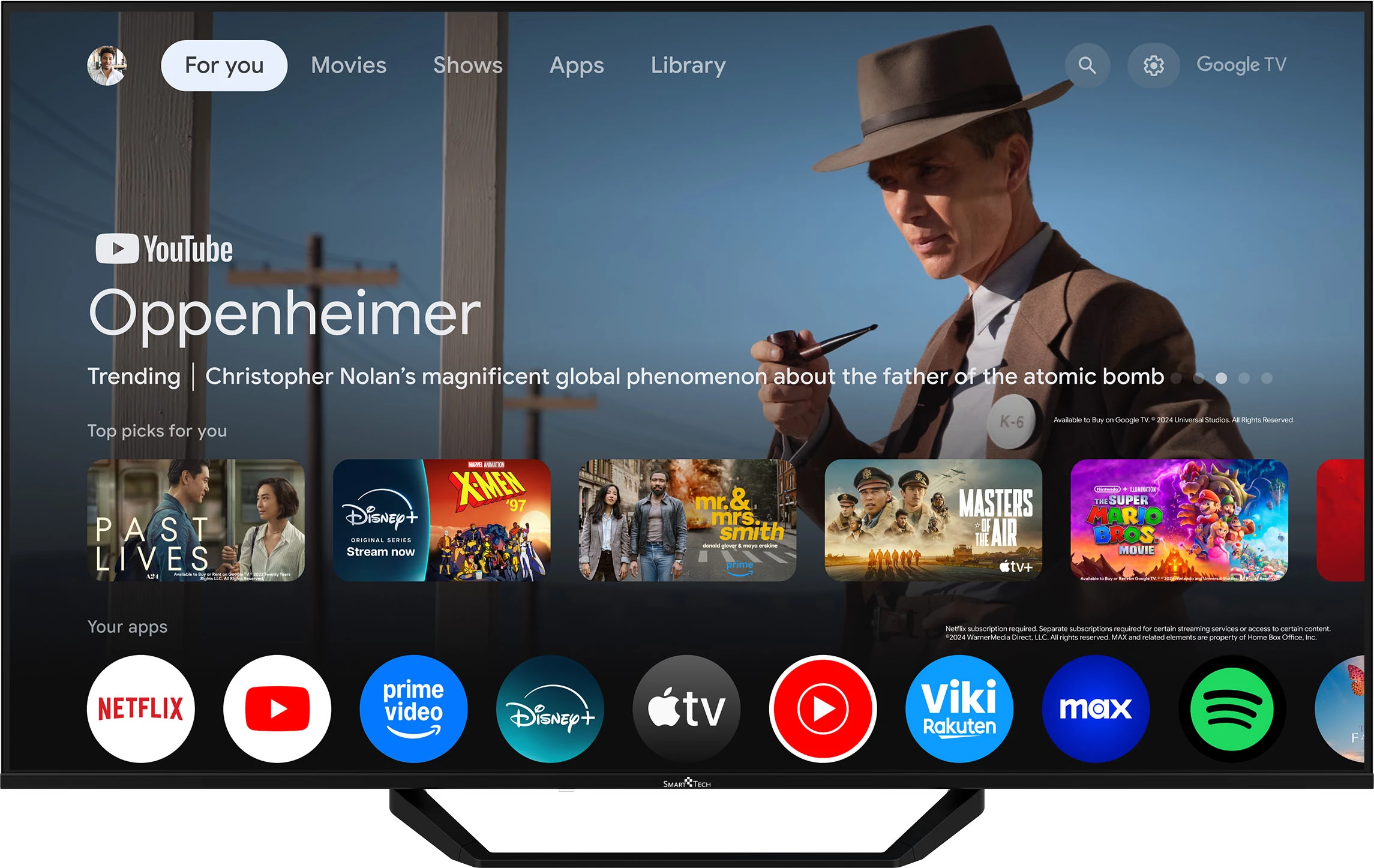 Smart TV SmartTech 55QG06K2 55\" QLED 4K Google TV 5.0 HDR, i zi