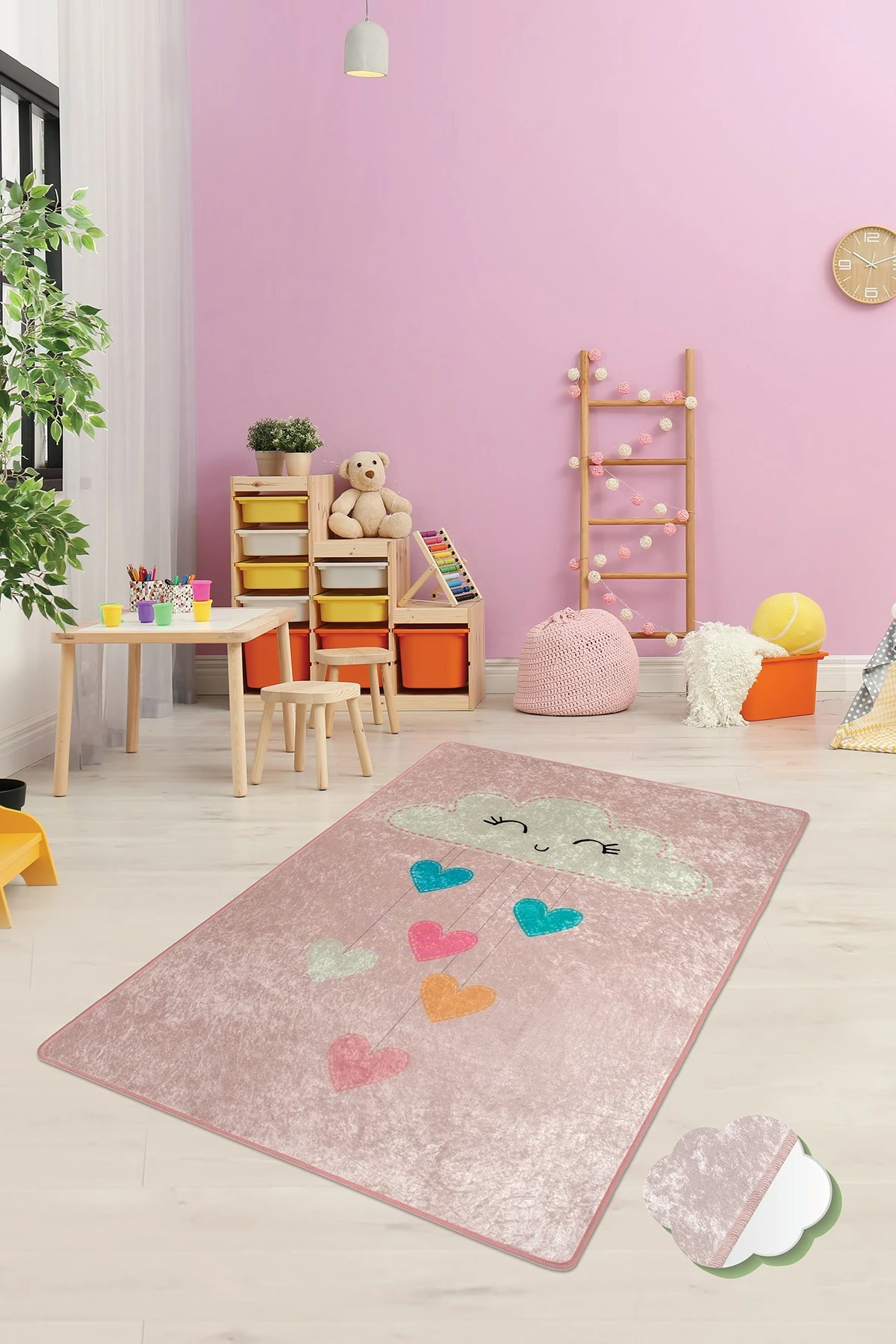 Qilim për fëmijë, Baby Cloud, rozë, 100x160cm