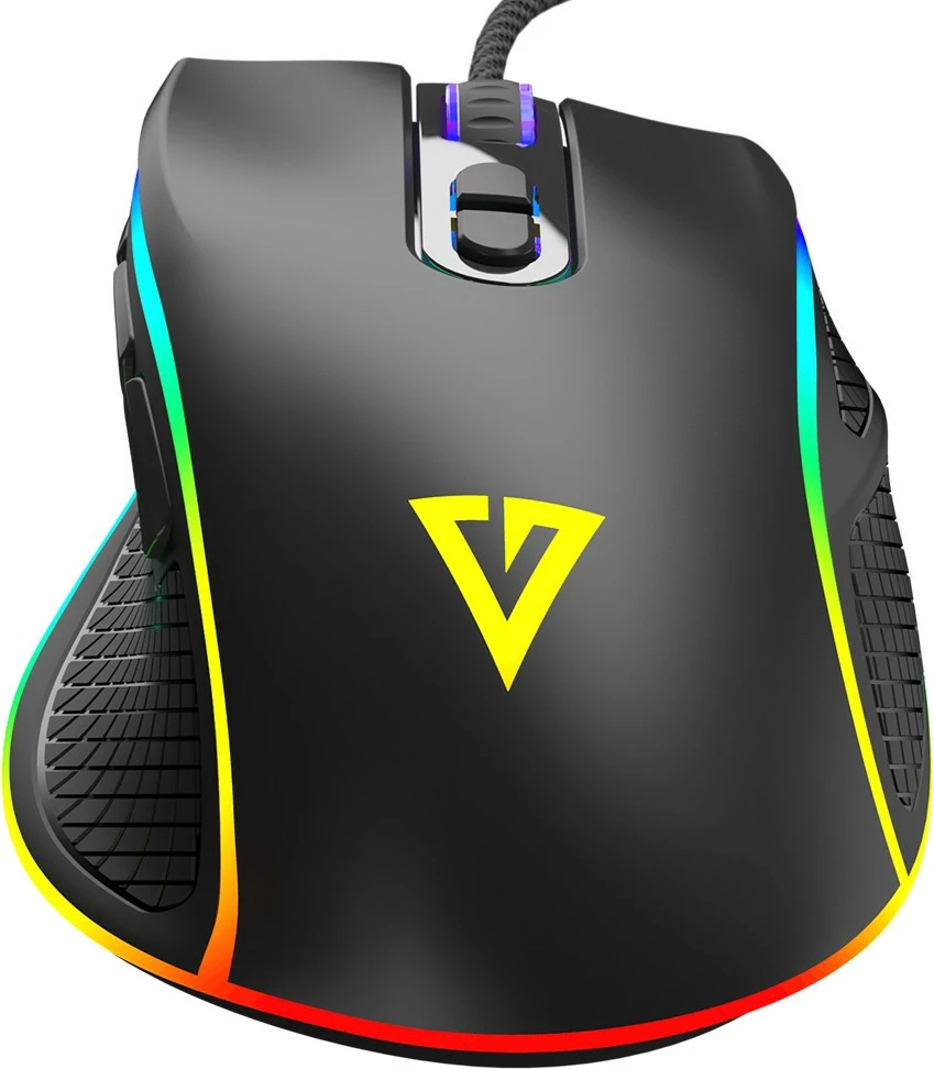 Maus MODECOM Volcano Veles M-MC-VELES-100, optik gaming, wired USB, 12800 DPI, 8 butona, RGB, i zi