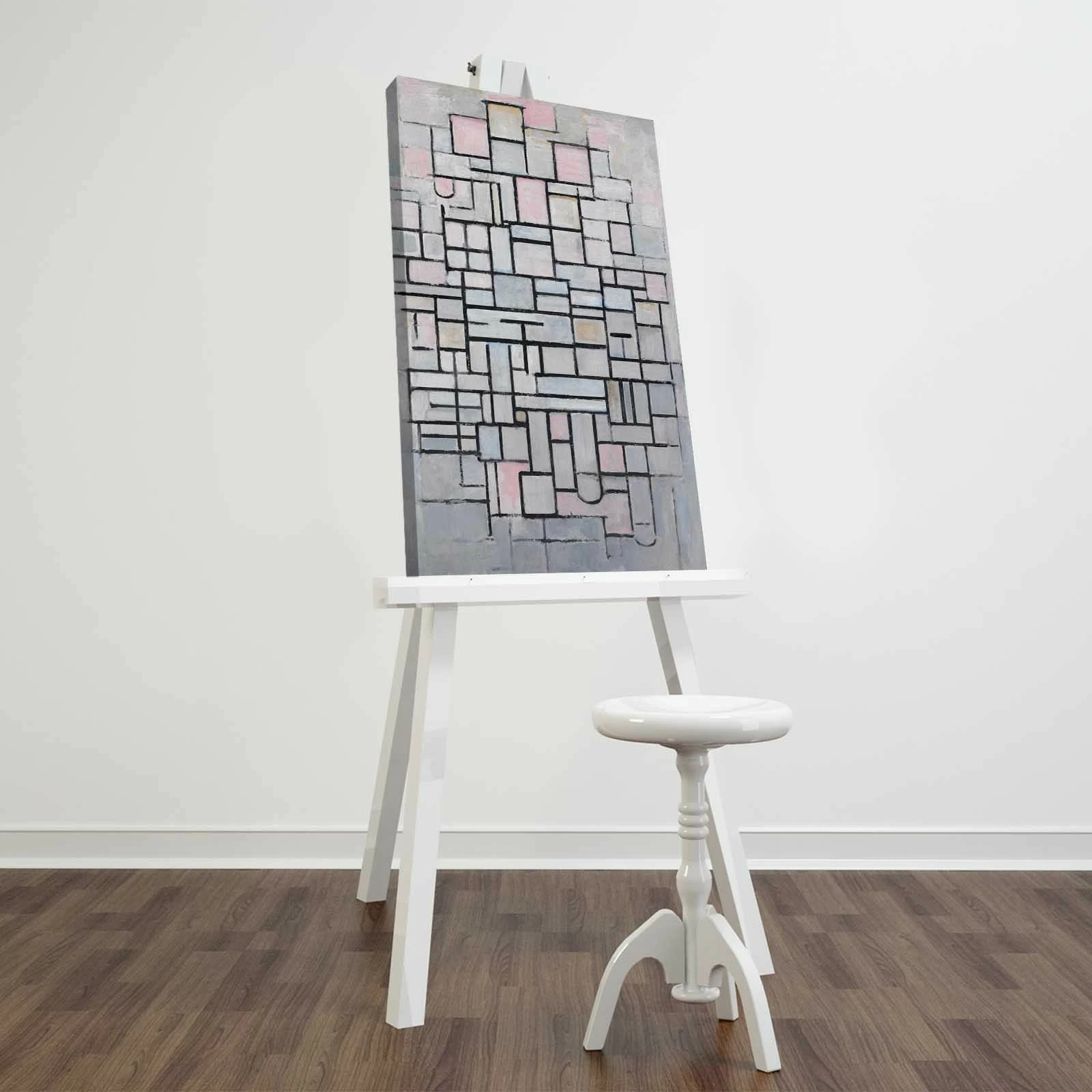 Pikturë dekorative në kanavacë, Wallity, FAMOUSART-059, Kompozicioni 6 nga Piet Mondrian, 45x70cm