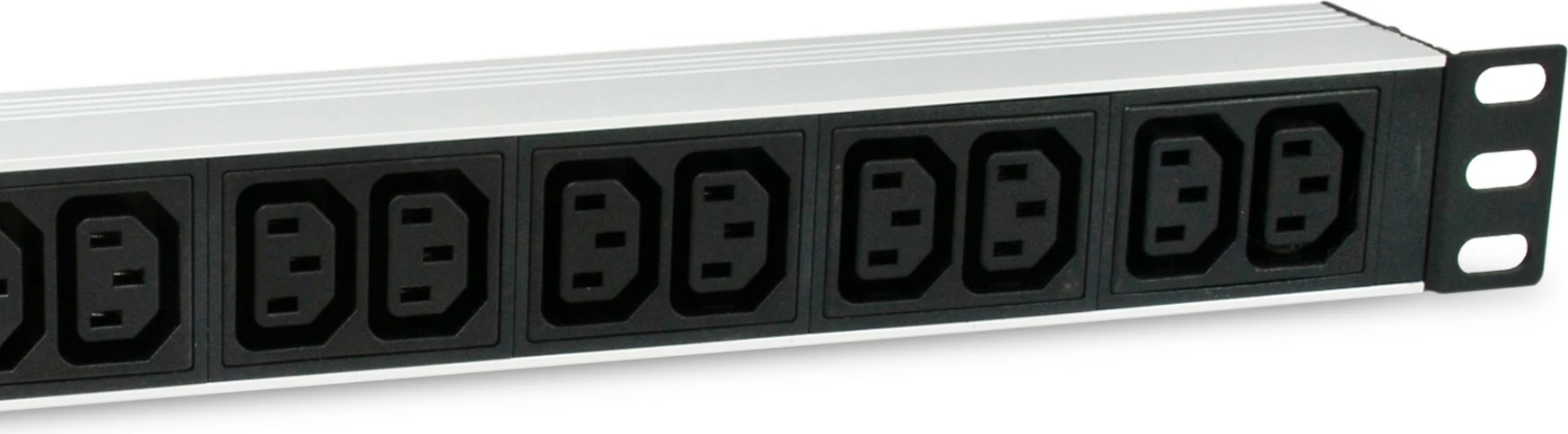 PDU Equip 12 dalje C13, 1U, alumini, on/off, zi/argjendtë