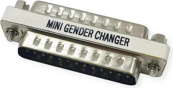 Adapter VALUE Mini Gender Changer DB-25, mashkull-mashkull, argjendtë