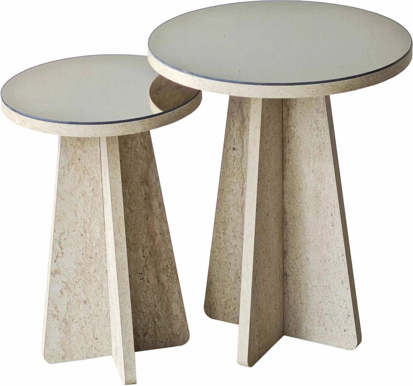 Set tavolinash anësore Skye Decor, Luna - Travertine