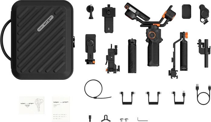 Gimbal HOHEM iSteady MT3 Pro, 3-aksësh, AI tracking, ngarkesë 2.5 kg, bateri 4350 mAh, remote me ekran 1.4\", Pro Kit