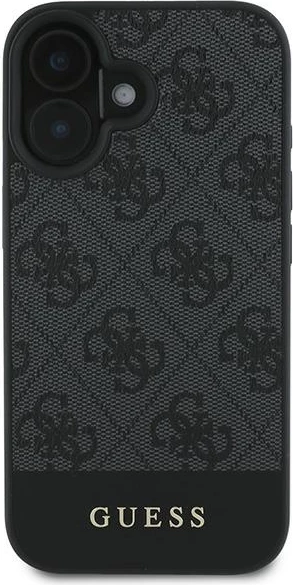Mbështjellës Guess 4G Bottom Stripe për iPhone 16, Gri