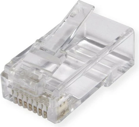 Konektor RJ-45 ROLINE 21.17.3098, Cat6a, Gold Plated, 10 copë, Transparent