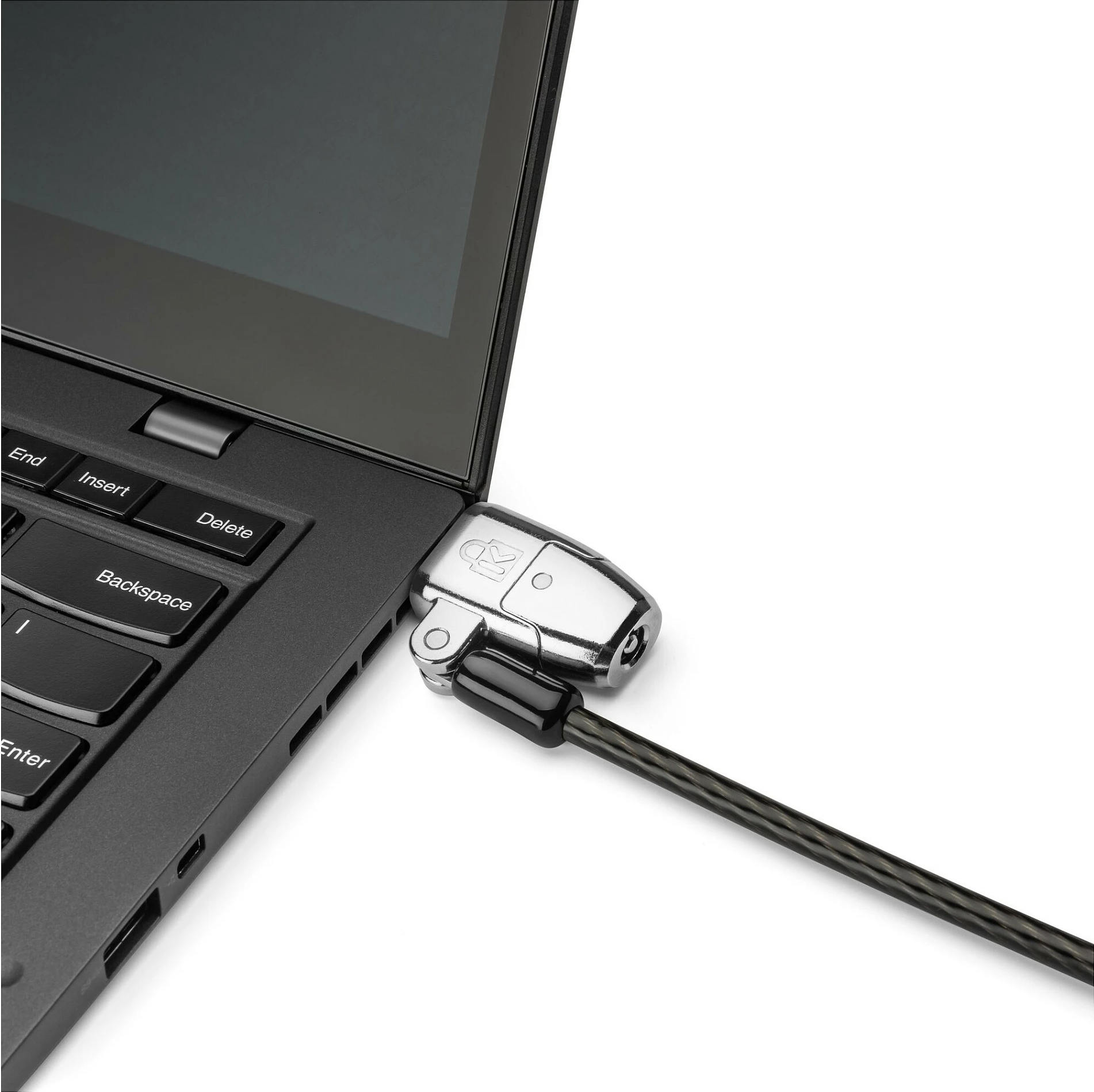 Kyç kabllor për laptop Kensington ClickSafe 2.0 3-në-1 me çelës, 1.8 m, Master Keyed, Zi/Argjend