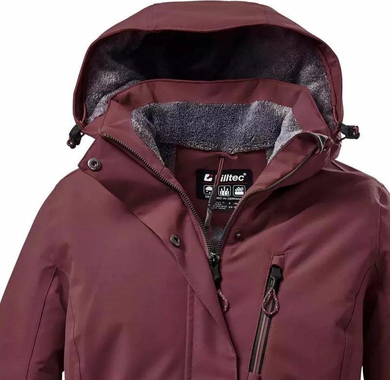 Pallto me kapuç për femra Killtec, burgundy