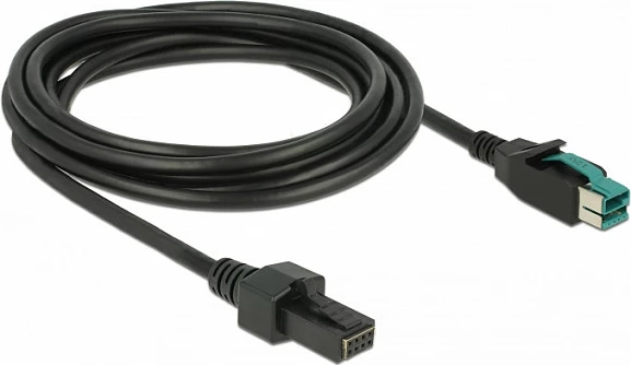 Kabllo DeLOCK 85484 PoweredUSB 12V në 2x4 Pin, 3m, e zezë