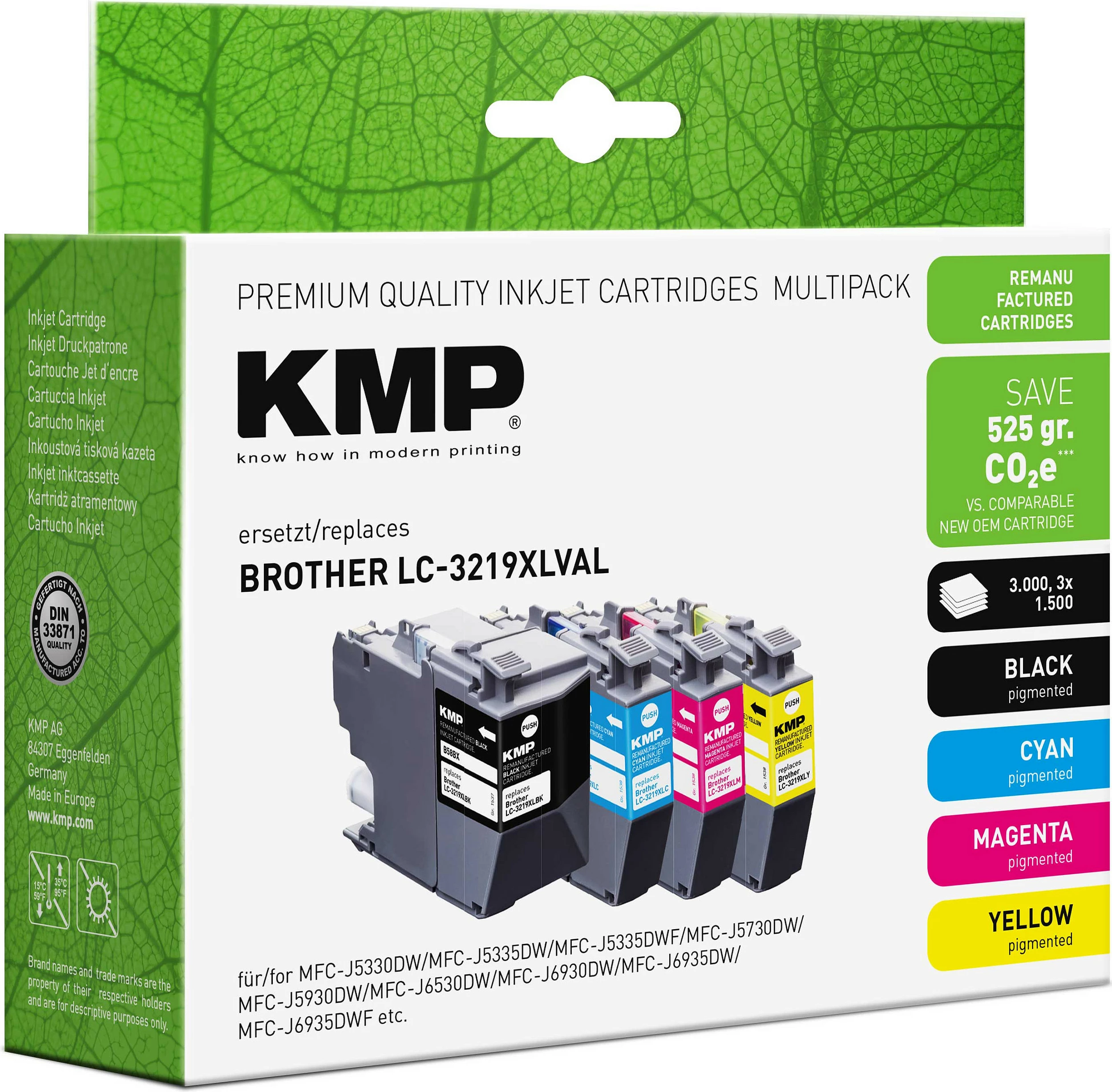 Multipak fishekë boje KMP 1537,4005, kompatibil Brother LC-3219XLVAL, BK/C/M/Y