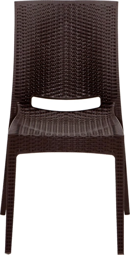 Tavolinë me karrige për terasë, 5 copë, ngjyrë kafe, Hanah Home, ratan, 80x80cm