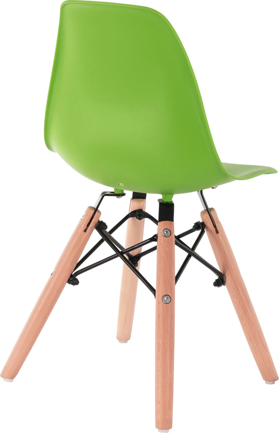 Karrige Twist për fëmijë FH8453.03 me këmbë druri & ulëse të gjelbër 30,5x33x59 cm, set prej 4 copë