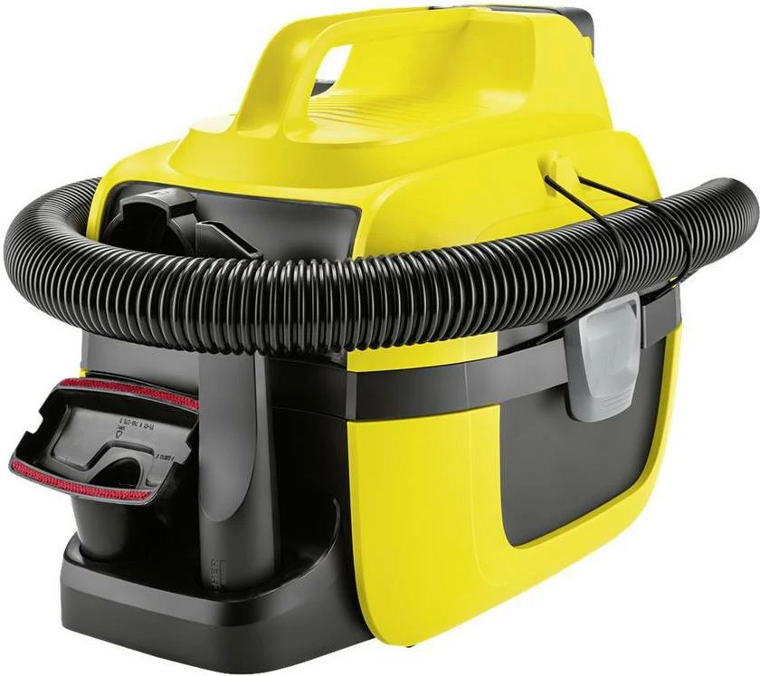 Fshesë me vakum lagë-thatë pa kabllo, Karcher WD 1 Compact Battery complete 1.198-301.0, 18 V, 230 W, 7 L, me bateri dhe karikues, e verdhë