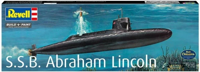 Model plastik anije nëndetëse Revell S.S.B. Abraham Lincoln, 1:253, 158 pjesë