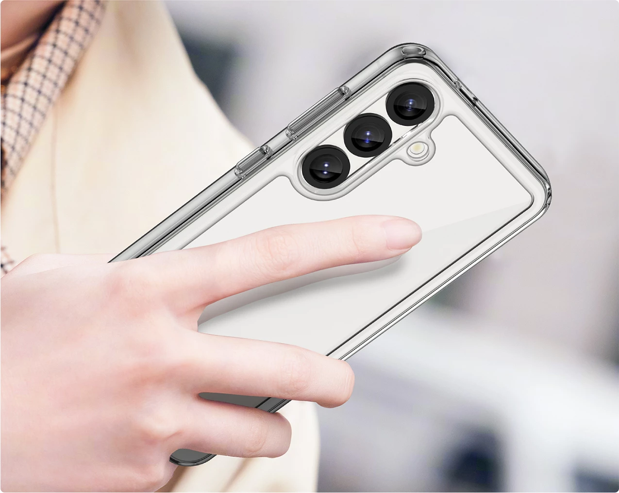 Mbështjellës Hurtel Outer Space Case për Samsung Galaxy S25, transparent black