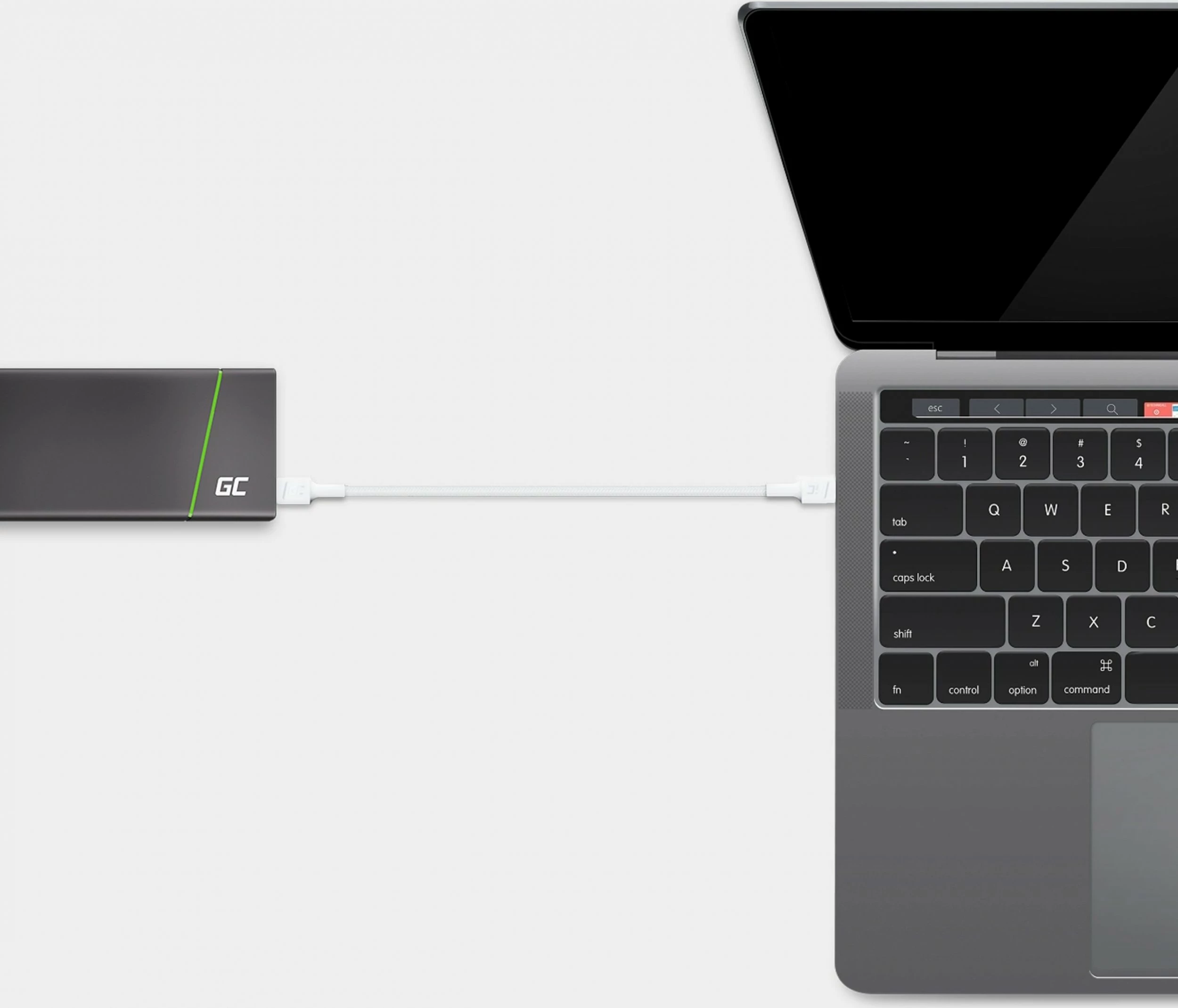 Kabllo USB-C Green Cell GC PowerStream KABGC31W 0.3 m 60W Power Delivery, e bardhë