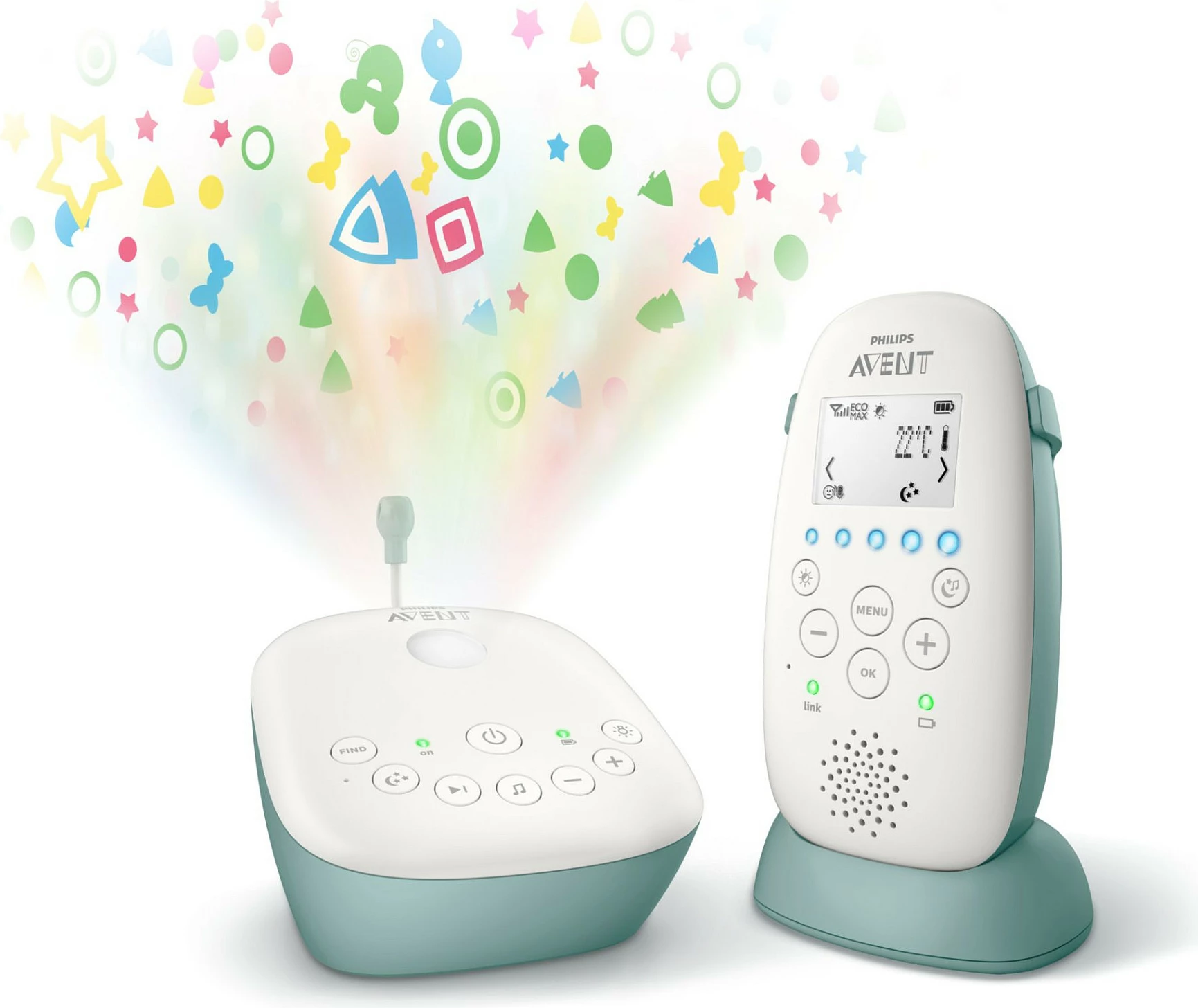 Video baby monitor Philips Avent SCD731/26, ekran LCD, night mode, sensor temperature, i gjelbër/bardhë