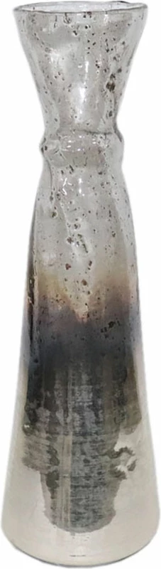 Vazo xhami Jeg, ngjyrë ari-bronz-argjend, 18x18x56cm