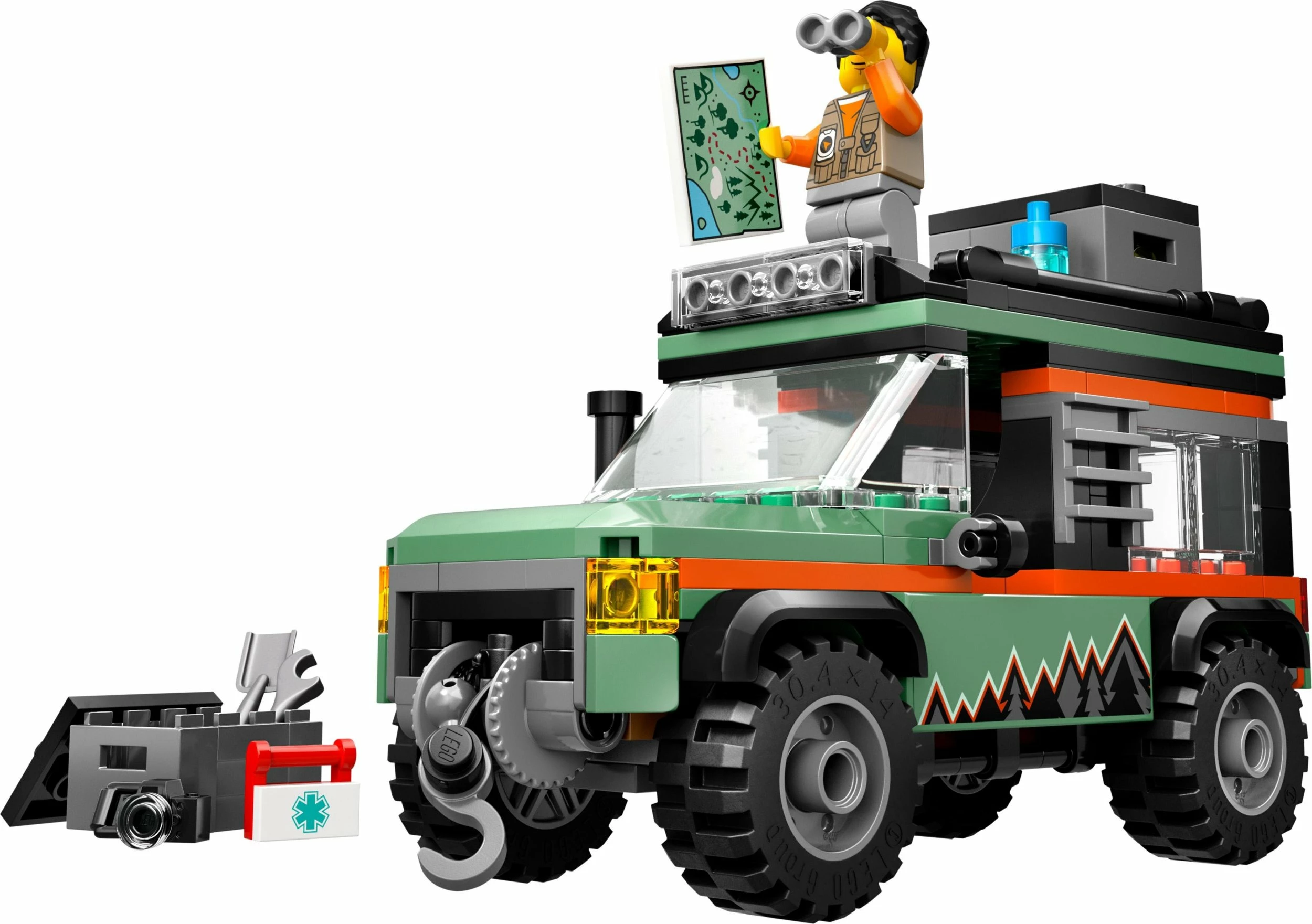 Set LEGO City Mountain Truck Off-Road 4x4 60447, 221 pjesë, për fëmijë 6+, jeshile/zezë