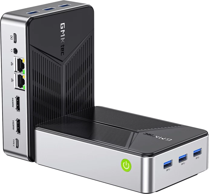 Kasë mini PC GMKtec G9, Intel N150, 12GB RAM, 64GB + 512GB SSD, Windows 11 Pro, zi/argjendtë