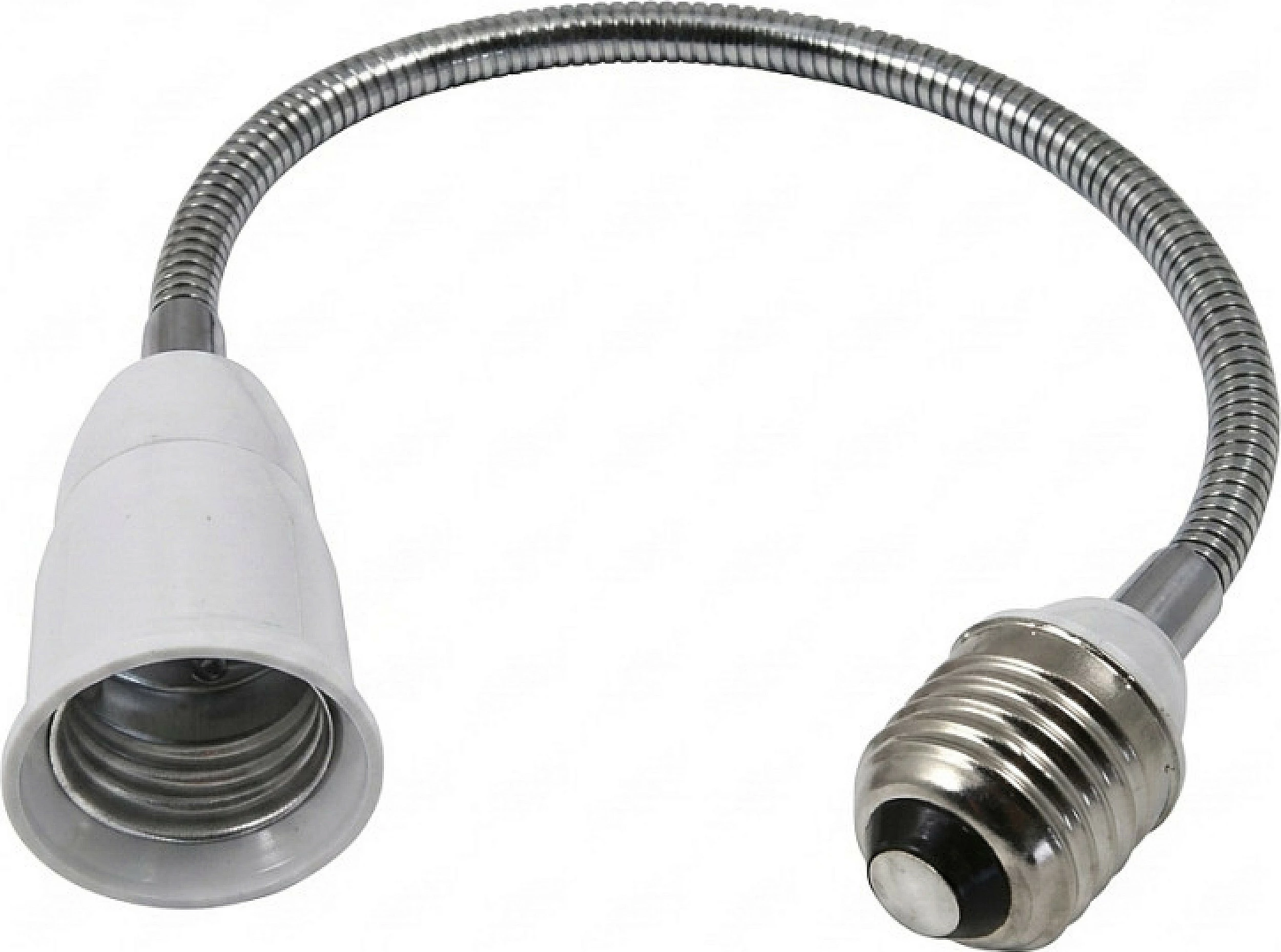 Adapter për llambë Synergy21 E27 në E27, fleksibil i gjatë, bardhë/argjendtë