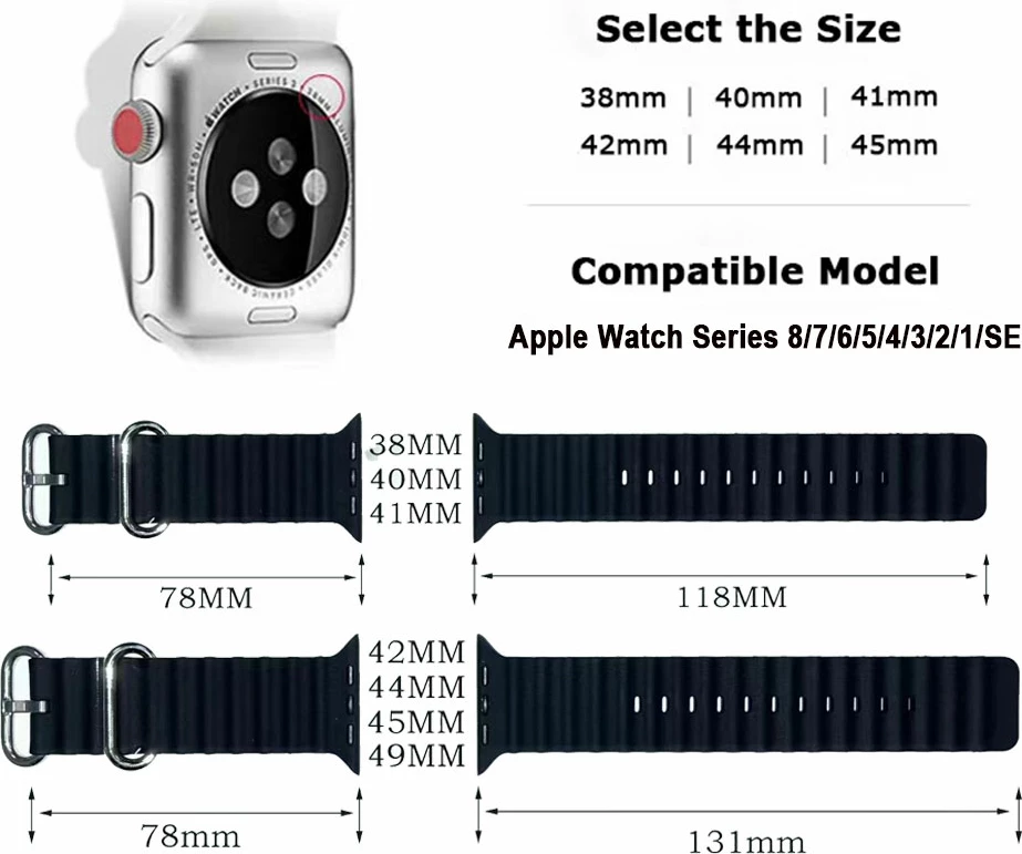Rrip per ore Bandora SL1007 38/40mm (Bardhë, 42/49mm)