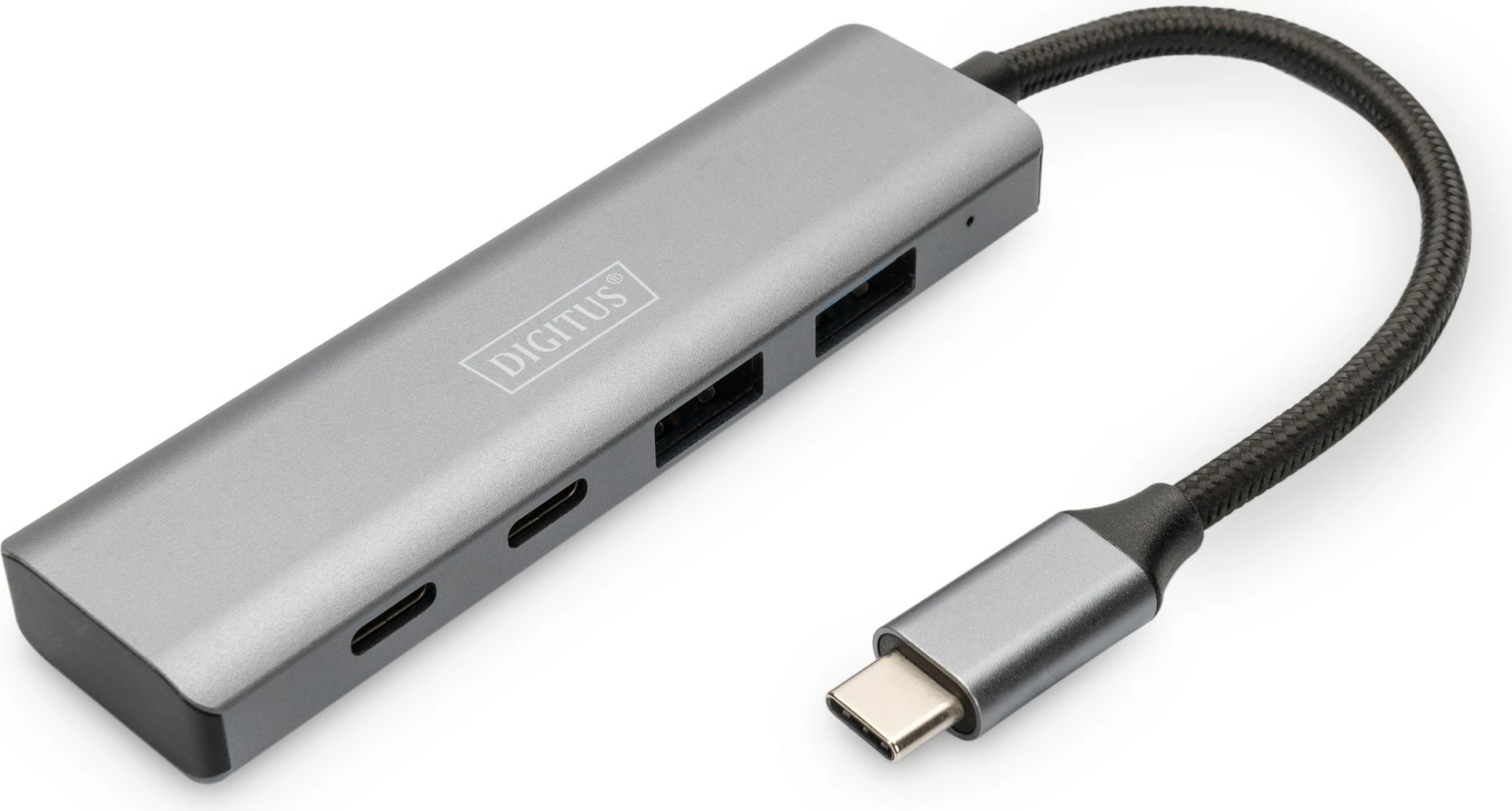 HUB USB-C 4 Porta Digitus, 2x USB A + 2x USB-C, USB 3.2 Gen 1, Gri, Alumini