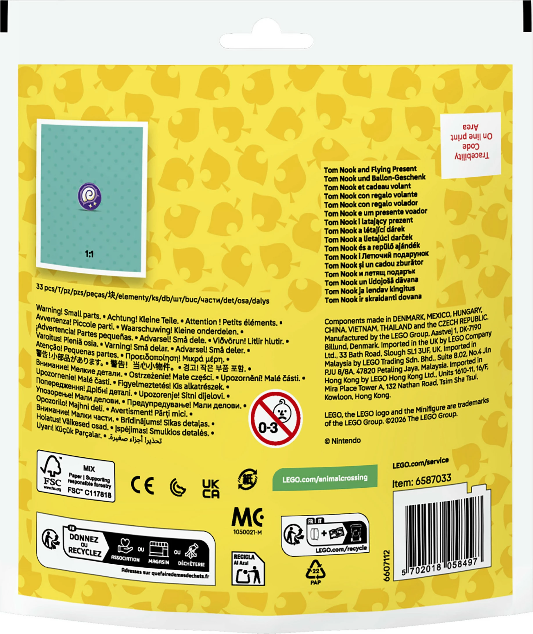 Set ndërtimi LEGO Animal Crossing 30731 Tom Nook and Flying Present, 33 pjesë, shumëngjyrësh