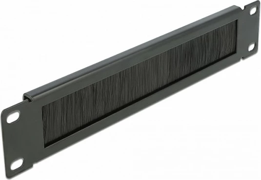 Panel me furça DeLOCK 66287, 1U për kabinet rrjeti 10", metal, i zi