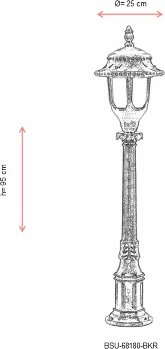 Llambë dyshemeje për jashtë, Opviq, BSU-68180-BKR, ngjyrë kafe