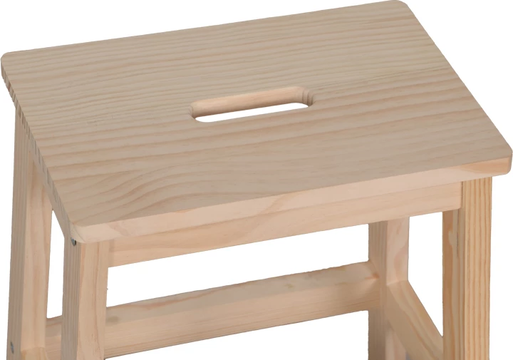 Stolë dy shkallëshe Tiere, dru pishe natyral, 36x36x49cm