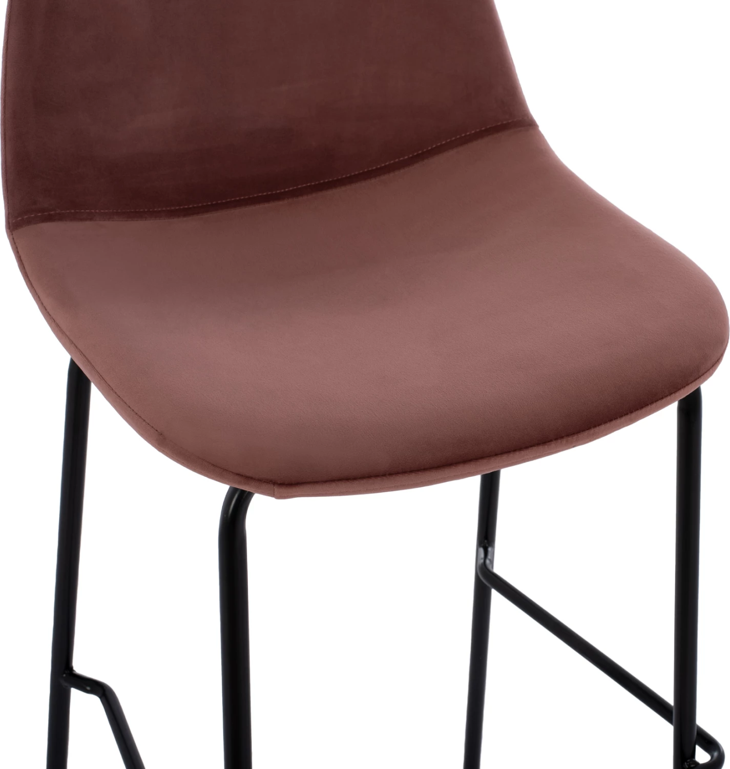 Karrige për bar Vincent, kadife ngjyrë rozë e pluhurosur dhe kornizë metali, FH8579.12, 56.5x47x106 cm, set prej 4 copash