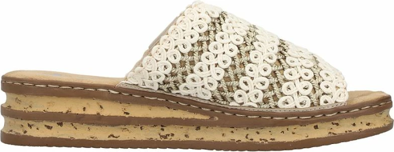 Sandale platforme femra Rieker 629X8-60, bezhë